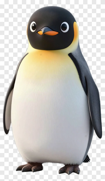 3D Cartoon Emperor Penguin PNG