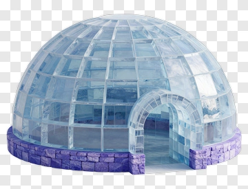 Ice Igloo With Stone Base PNG