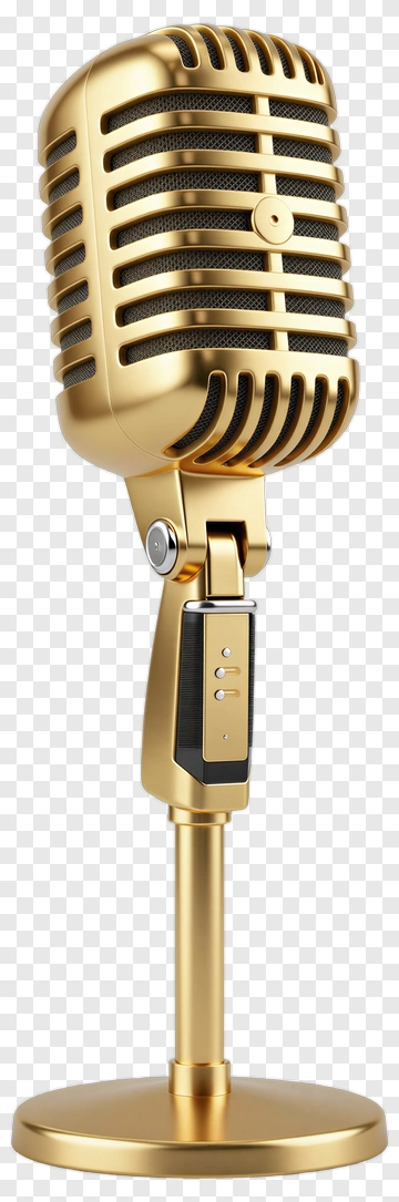 Gold Microphone PNG