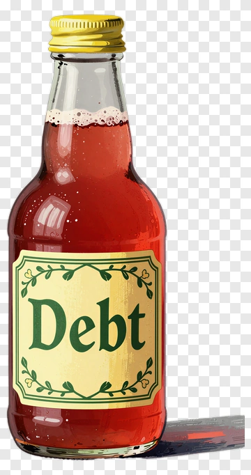 Debt Bottle With Foamy Beverage PNG