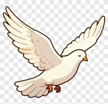 Cartoon White Dove Flying PNG
