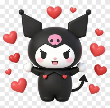 Cartoon Character Surrounded By Hearts PNG