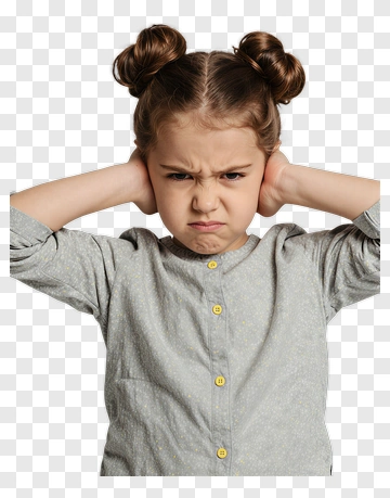 Angry Girl Covering Ears PNG