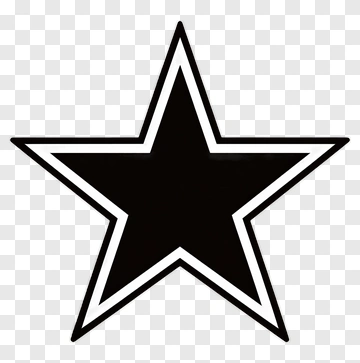Black Star With White Outline PNG