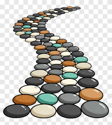 Colorful Pebble Pathway PNG