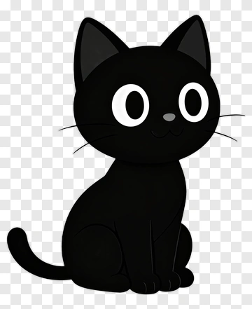 Cartoon Black Cat PNG