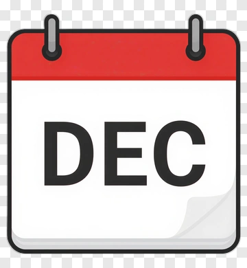 December Calendar Page PNG