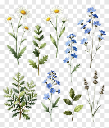 Collection Of Various Wildflowers PNG