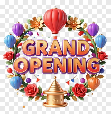Grand Opening Celebration Design PNG