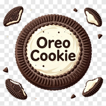 Oreo Cookie With Crumbled Pieces PNG