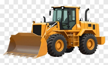 3D Yellow Bulldozer With Front Loader PNG