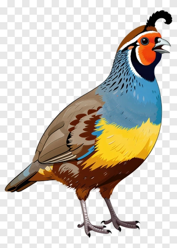 Colorful Quail Bird PNG