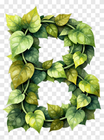 Leafy Letter B PNG
