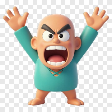 Cartoon Character With Raised Arms PNG
