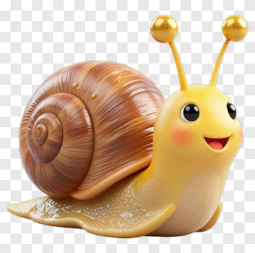 Cartoon Snail With A Happy Expression PNG