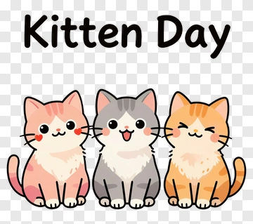 Kitten Day With Three Cute Kittens PNG