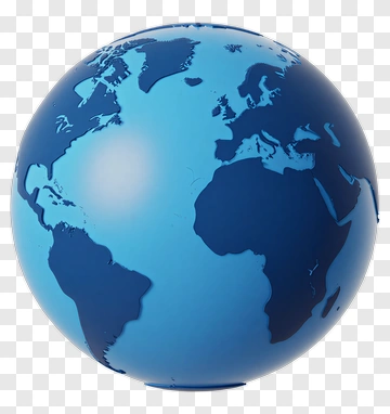 3D Blue Globe PNG
