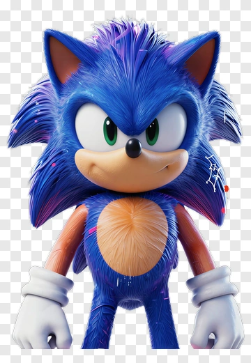 3D Blue Hedgehog Character PNG