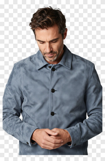 Man Wearing A Blue Jacket PNG
