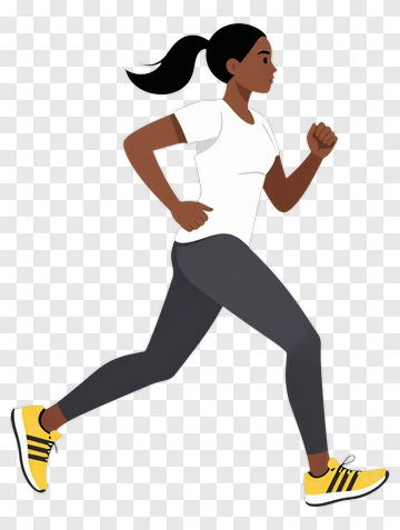 Woman Running In Athletic Gear PNG