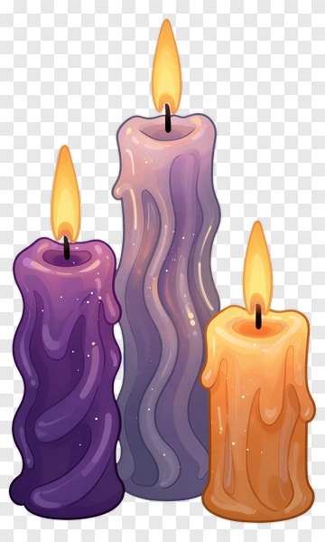 Colorful Candles With Flames PNG