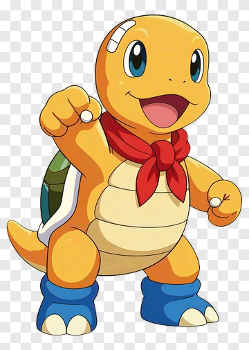 Cartoon Turtle Character With Red Scarf PNG
