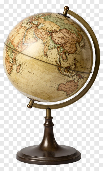 Vintage Globe On Stand PNG