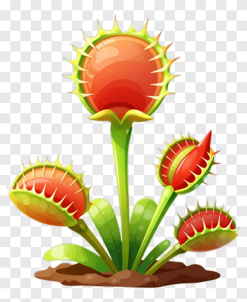Cartoon Venus Flytrap Plant PNG