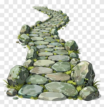 Stone Pathway Through Grass PNG
