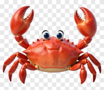 Cartoon Crab With Big Claws PNG