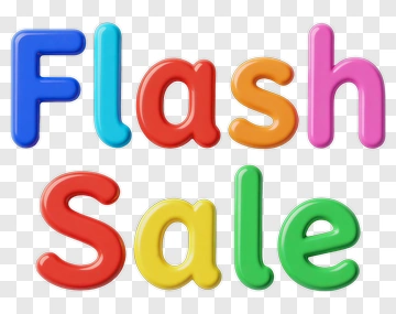 Colorful Flash Sale Text PNG
