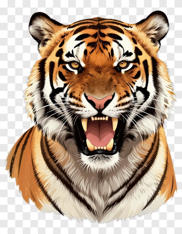 Realistic Tiger Head PNG