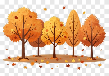 Colorful Autumn Trees PNG