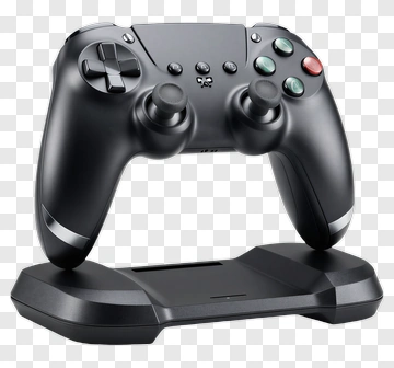 Black Game Controller On Charging Dock PNG