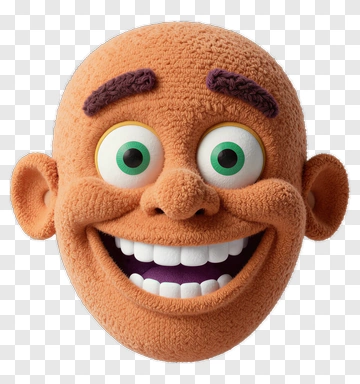 Cartoon Character Head With Big Smile PNG