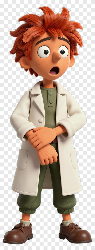 Cartoon Boy In A Lab Coat PNG