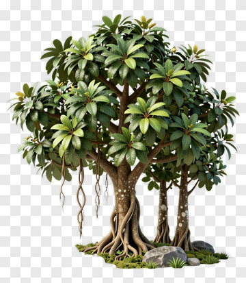 Colorful Tree With Lush Green Leaves PNG