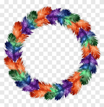Colorful Leaf Wreath PNG