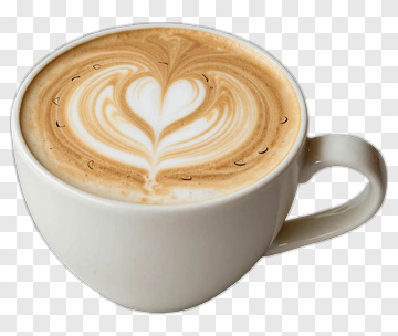 Coffee Cup With Heart Latte Art PNG
