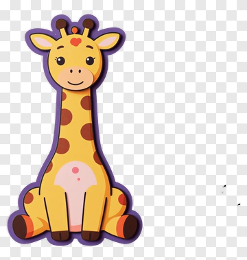 Cartoon Giraffe With Heart PNG