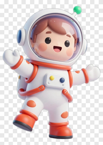 Cartoon Astronaut Smiling And Gesturing PNG