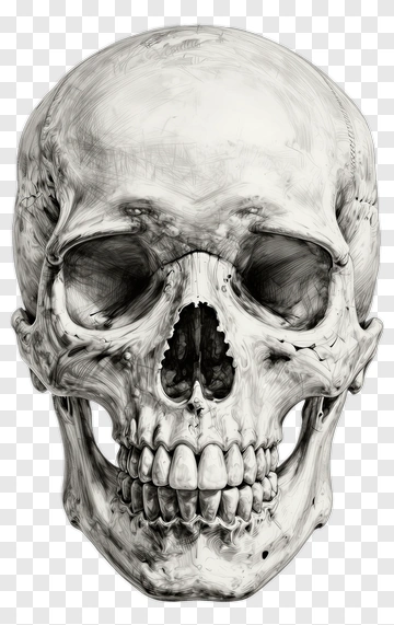 Detailed Skull Illustration PNG