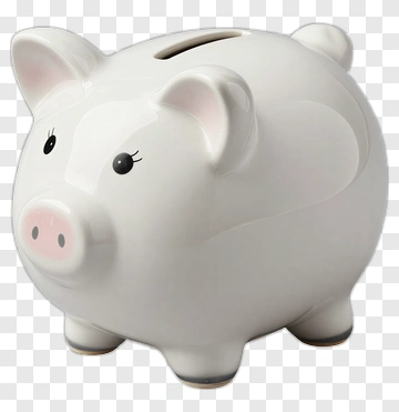 White Piggy Bank PNG