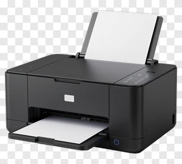 Black Printer With Paper Output PNG