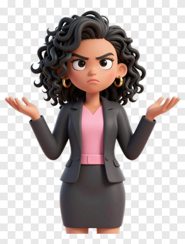 Cartoon Businesswoman Gesturing In A Suit PNG