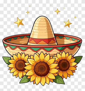 Sombrero With Sunflowers PNG