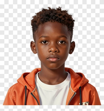 Boy In Orange Jacket PNG