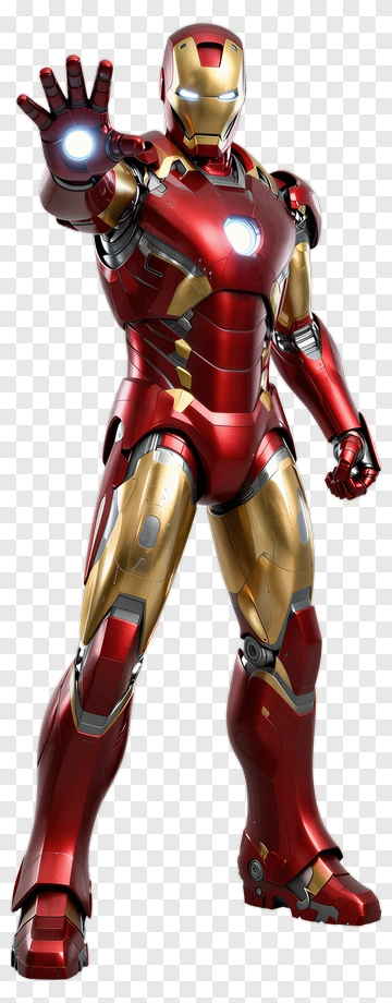 Iron Man In Red And Gold Armor PNG
