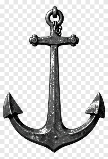Vintage Black Anchor PNG