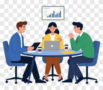 Business Team Collaborating At A Meeting PNG